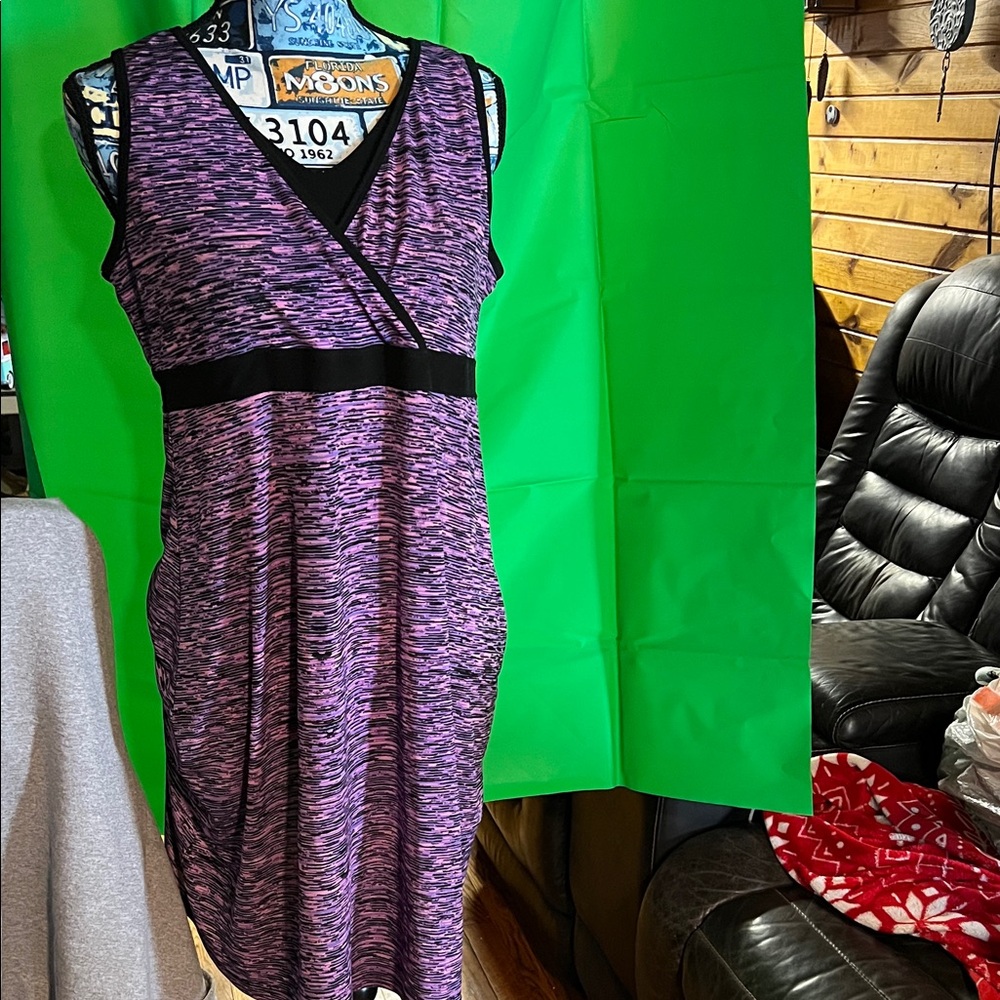 Tek Gear Purple and Black Midi Dress